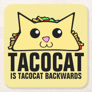 Dessous De Verre Carré Tacocat vers l'arrière