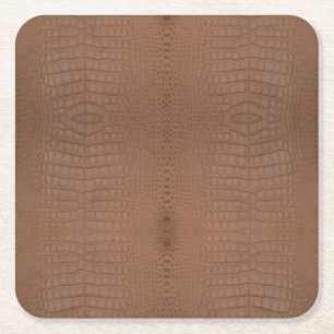 Dessous De Verre Carré Tan Alligator Texture Imprimer