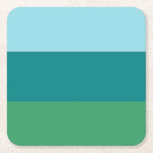 Dessous De Verre Carré Tanager Turquoise, Turquoise Blue et Kelly Green H