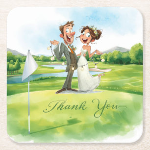 Dessous De Verre Carré Tapis de verre Golf Merci Terrain de golf élégan