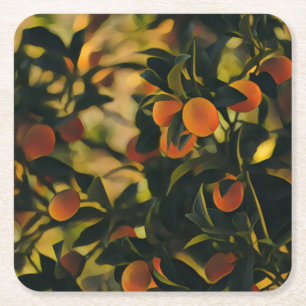 Dessous De Verre Carré Tapis de verre stylisé d'orange