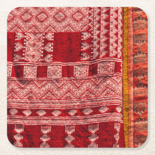 Dessous De Verre Carré Tapis rouge au marché