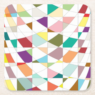 Dessous De Verre Carré Tapisserie aux couleurs Abstraites
