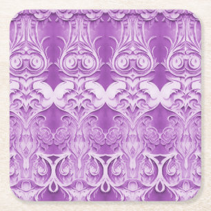 Dessous De Verre Carré Tapisserie en Papier Fleurs Violettes Prospèrent