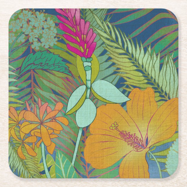Dessous De Verre Carré Tapisserie tropicale II (Devant)