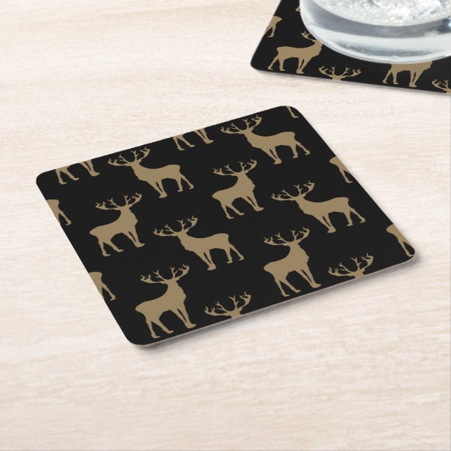 Dessous De Verre Carré Tapisseries en papier motif cerf mignon (Incliné)
