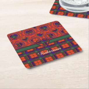 Dessous De Verre Carré Tartan d'écossais de plaid de clan de Robertson