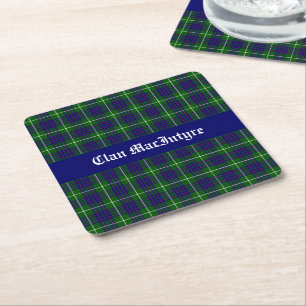 Dessous De Verre Carré Tartan personnalisable du clan MacIntyre