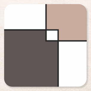 Dessous De Verre Carré Taupe les Carrés blancs