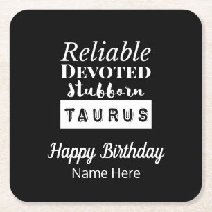Dessous De Verre Carré Taurus Zodiac Fun Caractéristiques Anniversaire