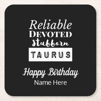 Dessous De Verre Carré Taurus Zodiac Fun Caractéristiques Anniversaire