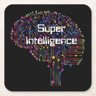 Dessous De Verre Carré Technologie de super intelligence
