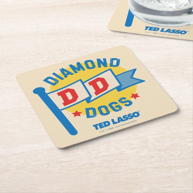 Dessous De Verre Carré Ted Lasso | Diamond Chiens Pennant Graphisme (Incliné)
