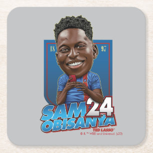 Dessous De Verre Carré Ted Lasso   Sam Obisanya Bobblehead