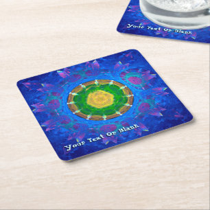 Dessous De Verre Carré Teinture à tarte bleu-vert