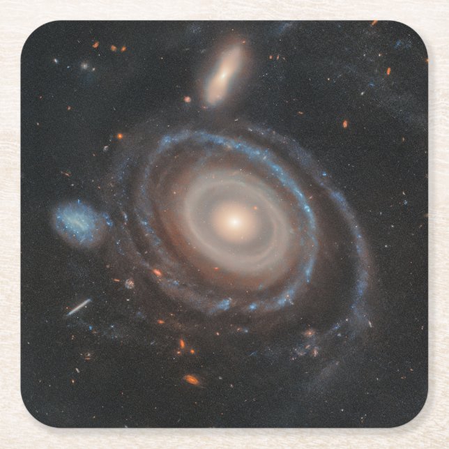 Dessous De Verre Carré Télescope spatial Hubble Bullseye Galaxy (Devant)