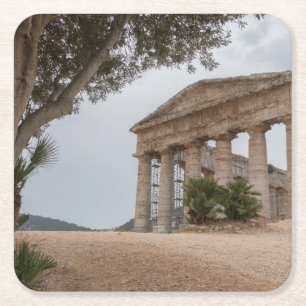 Dessous De Verre Carré Temple grec chez Segesta, Sicile