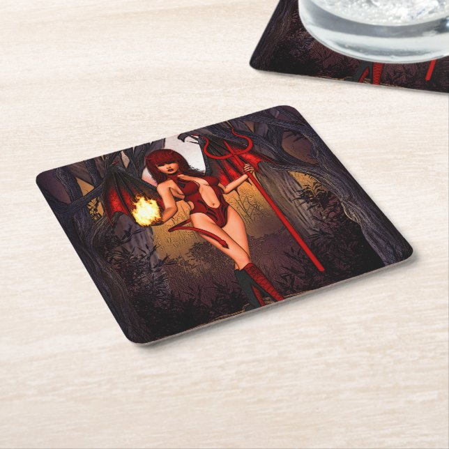 Dessous De Verre Carré Temptress infernal" (Incliné)