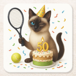 Dessous De Verre Carré Tennis 50e anniversaire pour les Amoureux de les c