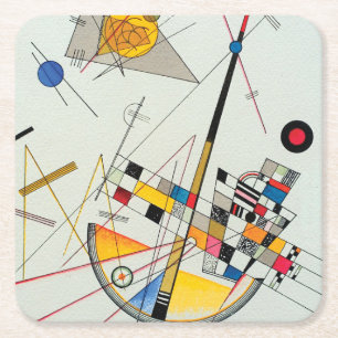 Dessous De Verre Carré Tension sensible par Wassily Kandinsky