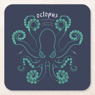 Dessous De Verre Carré Tentacules de céphalopodes octopus