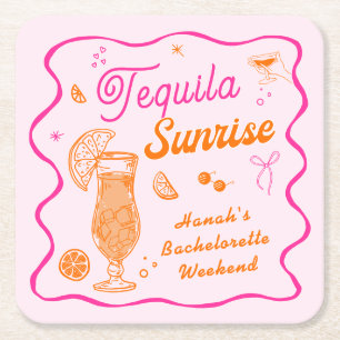 Dessous De Verre Carré Tequila Sunrise Bachelorette
