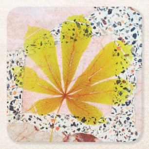 Dessous De Verre Carré Terrazzo et Botanique
