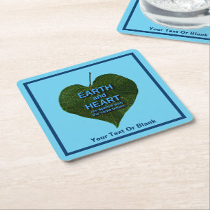 Dessous De Verre Carré Terre - Anagram du coeur