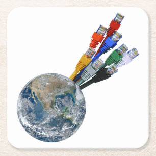 Dessous De Verre Carré Terre connectée au réseau Ethernet