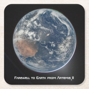 Dessous De Verre Carré Terre depuis Artemis II
