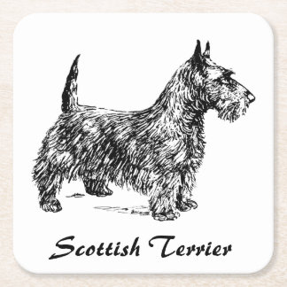 Dessous De Verre Carré Terrier écossais
