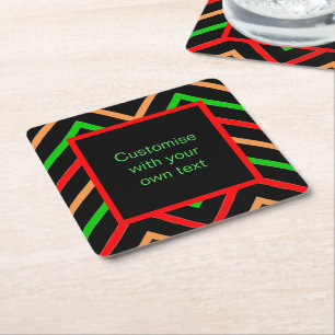 Dessous De Verre Carré Texte personnalisé Chevron Tendance