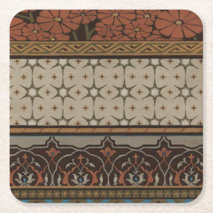 Dessous De Verre Carré Textile d'origine avec Motifs décoratifs
