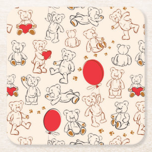 Dessous De Verre Carré Texture avec le nounours