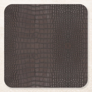 Dessous De Verre Carré Texture de l'alligator Brown