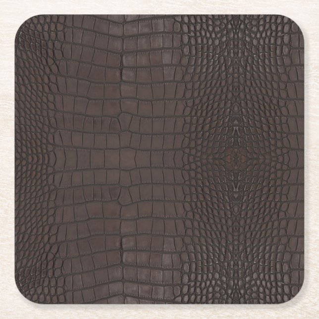 Dessous De Verre Carré Texture de l'alligator Brown (Devant)
