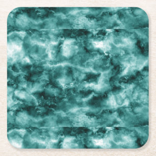 Dessous De Verre Carré Texture de marbre vert-foncé