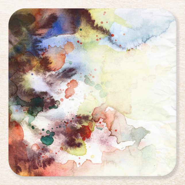 Dessous De Verre Carré Texture grunge d'aquarelle abstraite avec la (Devant)