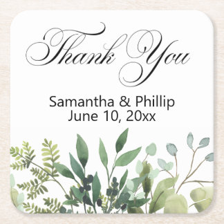 Dessous De Verre Carré Thank you coaster wedding favors
