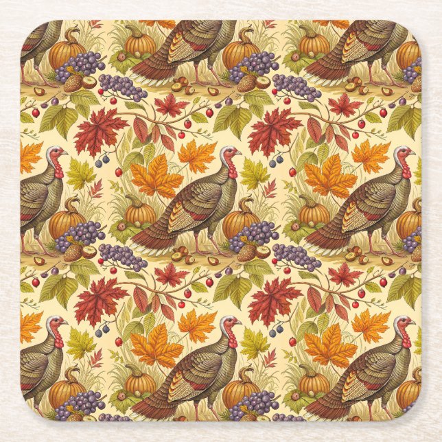 Dessous De Verre Carré Thanksgiving Abundance (Devant)