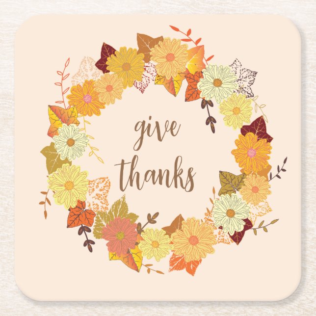 Dessous De Verre Carré Thanksgiving wath (Devant)