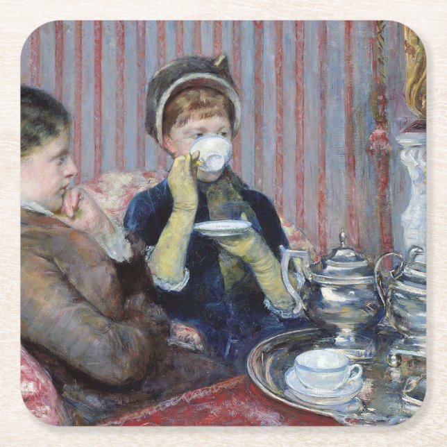Dessous De Verre Carré Thé de l'après-midi, Mary Cassatt (Devant)