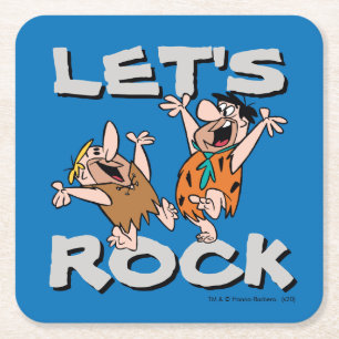 Dessous De Verre Carré The Flintstones Fred & Barney - Let's Rock