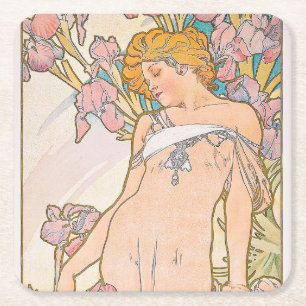 Dessous De Verre Carré The Iris (1897) par Alphonse Mucha