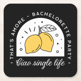 Dessous De Verre Carré Thème de fruit de citron de fête de Bachelorette n
