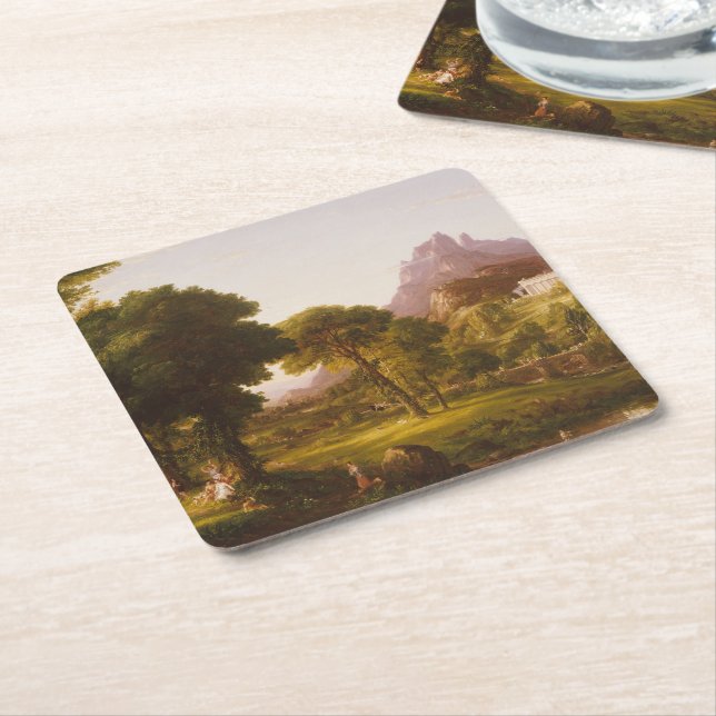 Dessous De Verre Carré Thomas Cole Dream d'Arcadia (Incliné)