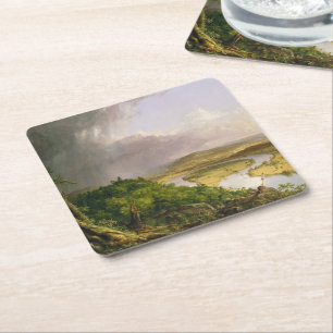 Dessous De Verre Carré Thomas Cole Le Bœuf courbe La rivière Connecticut 