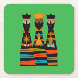 Dessous De Verre Carré Three Wise Men Modern Mid-Century
