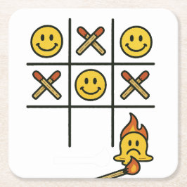 Dessous De Verre Carré Tic Tac Toe