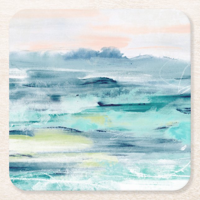 Dessous De Verre Carré Tides de plage II (Devant)